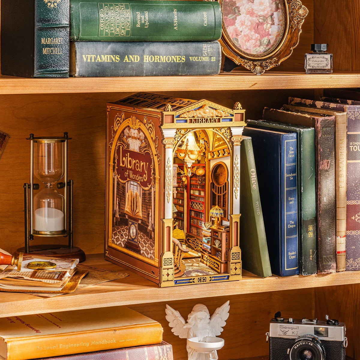 ROBOTIME Library of Wonders: 3D Wooden Puzzle Book Nook Diorama