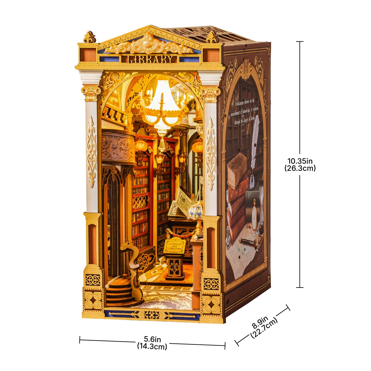 ROBOTIME Library of Wonders: 3D Wooden Puzzle Book Nook Diorama