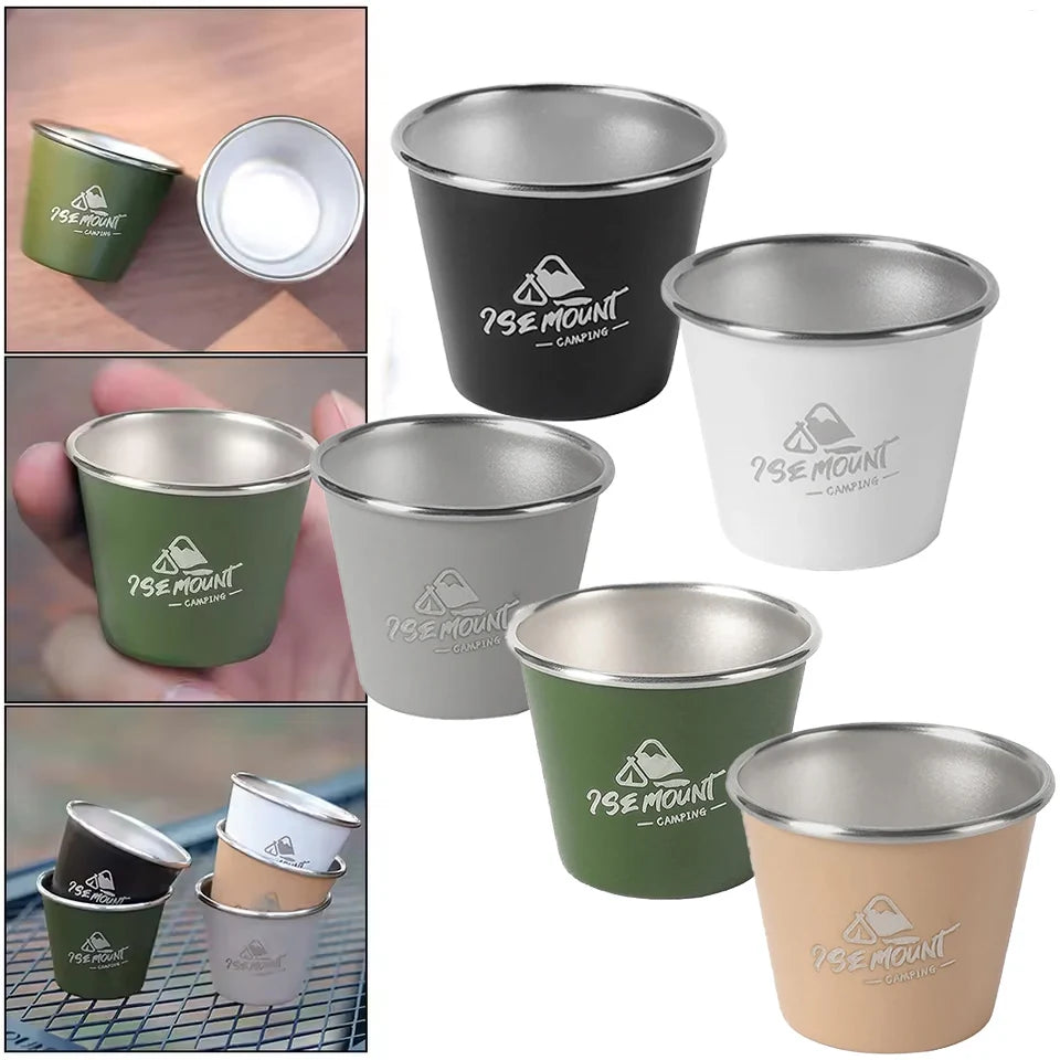 4-Pack Stackable Stainless Steel Cups for Camping & Outdoor Use