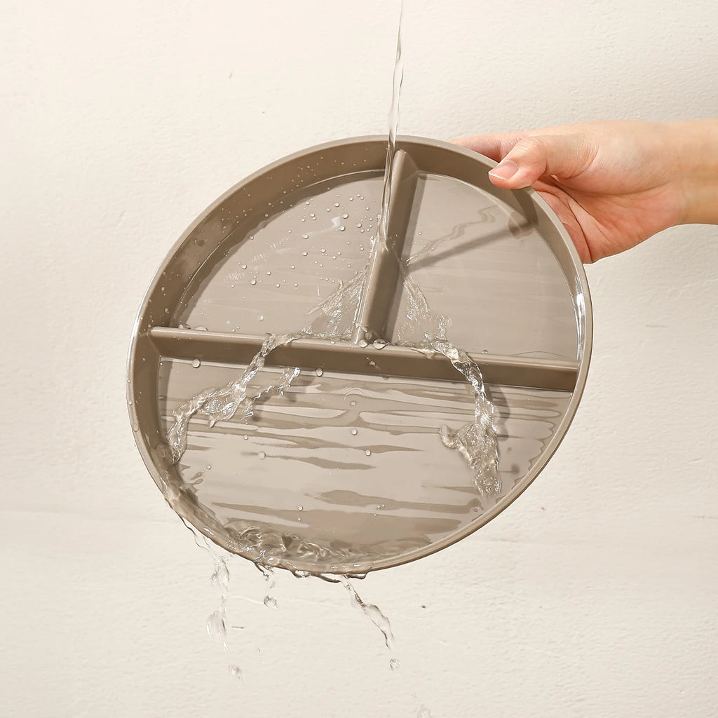 Divided Round Reusable Food Plate - Dishwasher & Microwave Safe