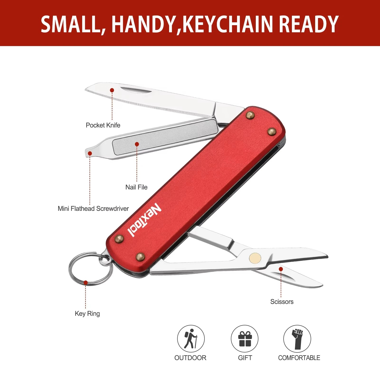 NexTool Multifunctional Mini Folding Knife & Scissors | Outdoor Tool