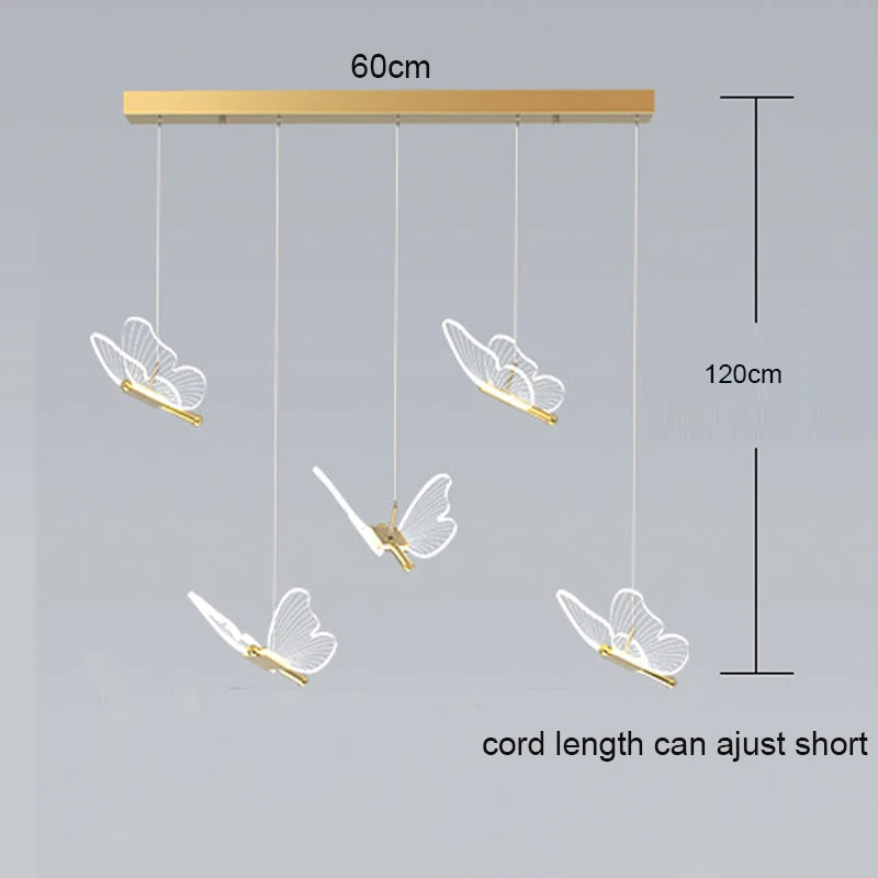 Luxury Modern Acrylic Butterfly Spiral Chandelier - Elegant Home Lighting