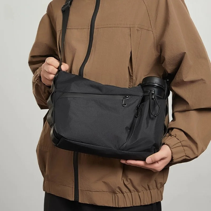 Men's Nylon Crossbody Shoulder Bag - Durable Large Capacity Travel Pack
