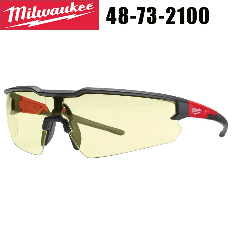 Milwaukee Anti-Scratch Safety Glasses - Yellow Lenses for Clarity