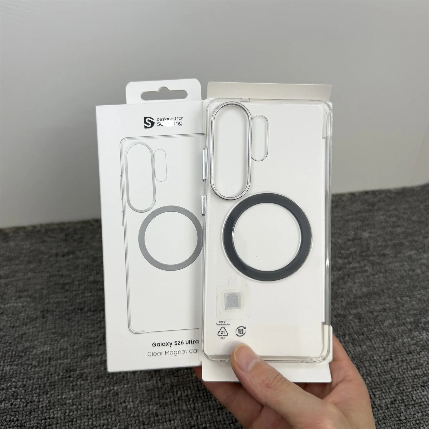 Slim Clear Phone Case for Samsung Galaxy S26 Ultra with Metal Stand