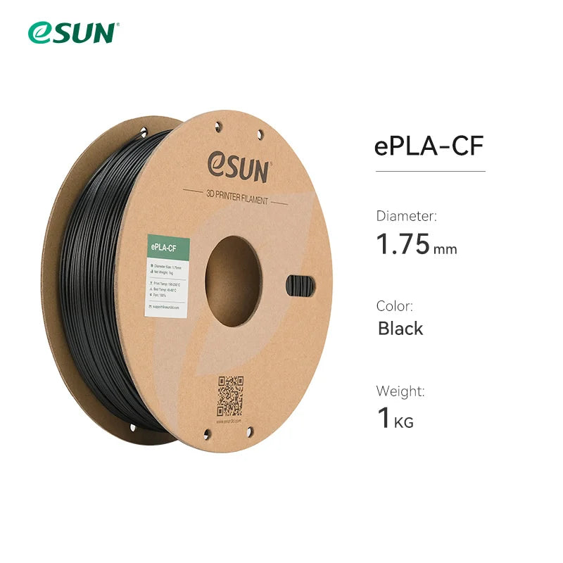 eSUN Carbon Fiber PLA Filament - High Strength 1KG 1.75MM for 3D Printing