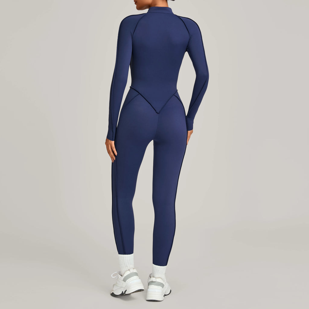 ZEEHOOH Women's High Elasticity Yoga Zipper Bodysuit