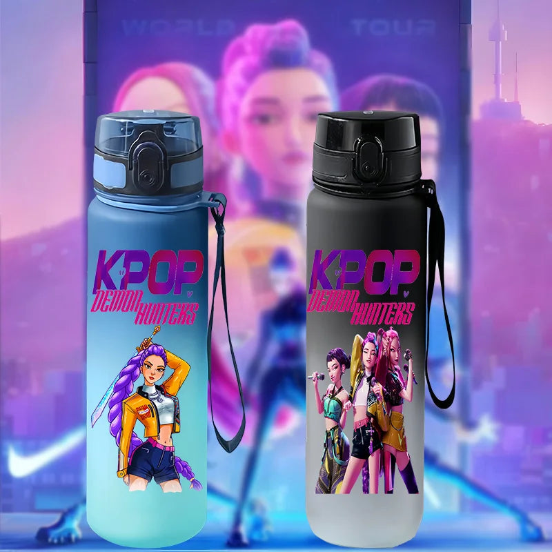 650ml Gradient Frosted Sports Water Bottle with Leak-Proof Lid