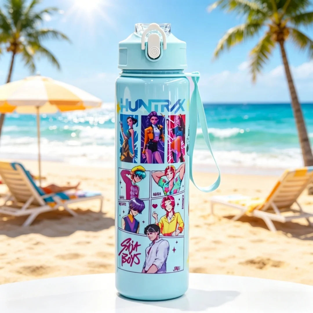 Fun 3D Printed Cartoon Water Bottle - Portable, Leakproof, 750ml