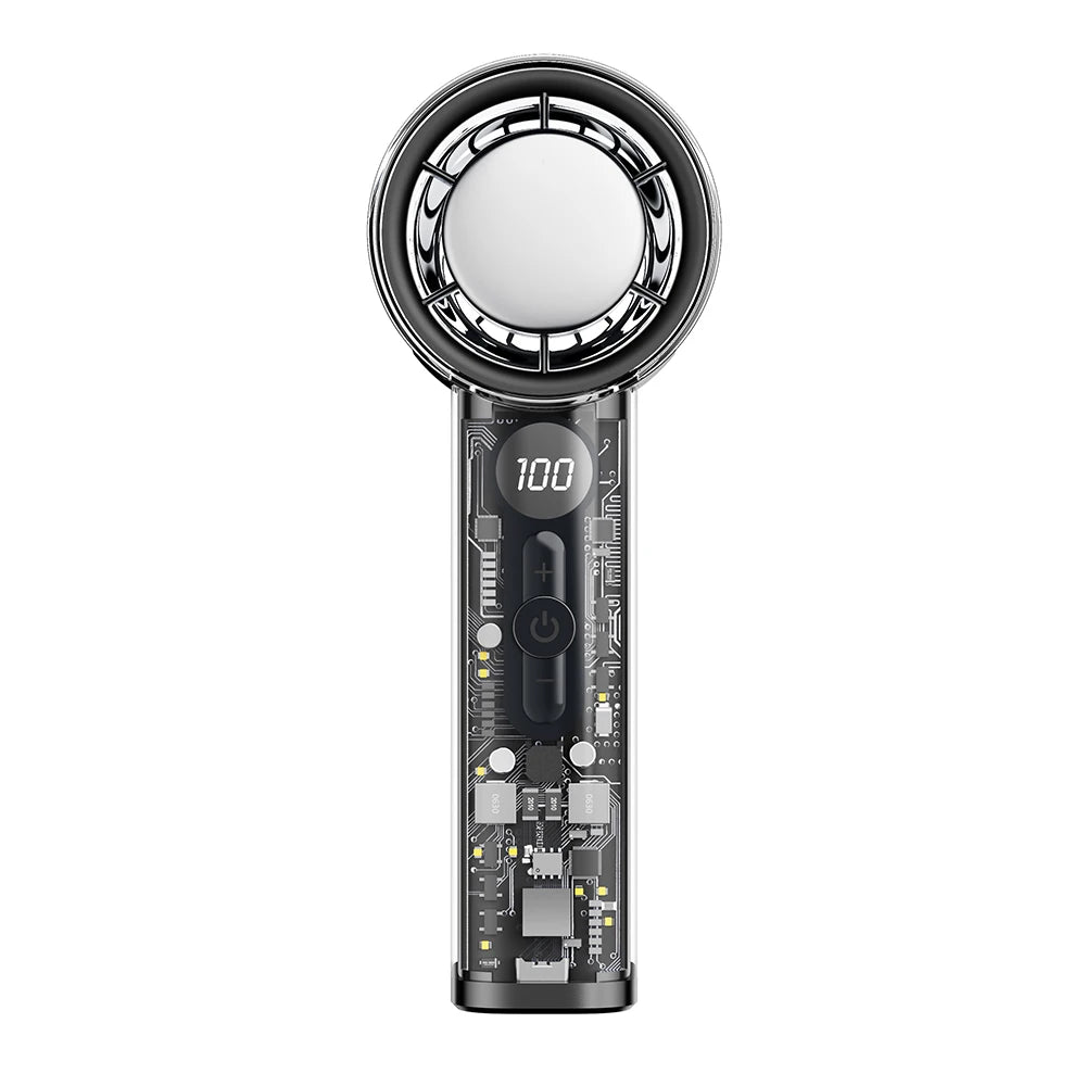 Powerful Portable Mini Fan with Digital Display - Ideal for Outdoors