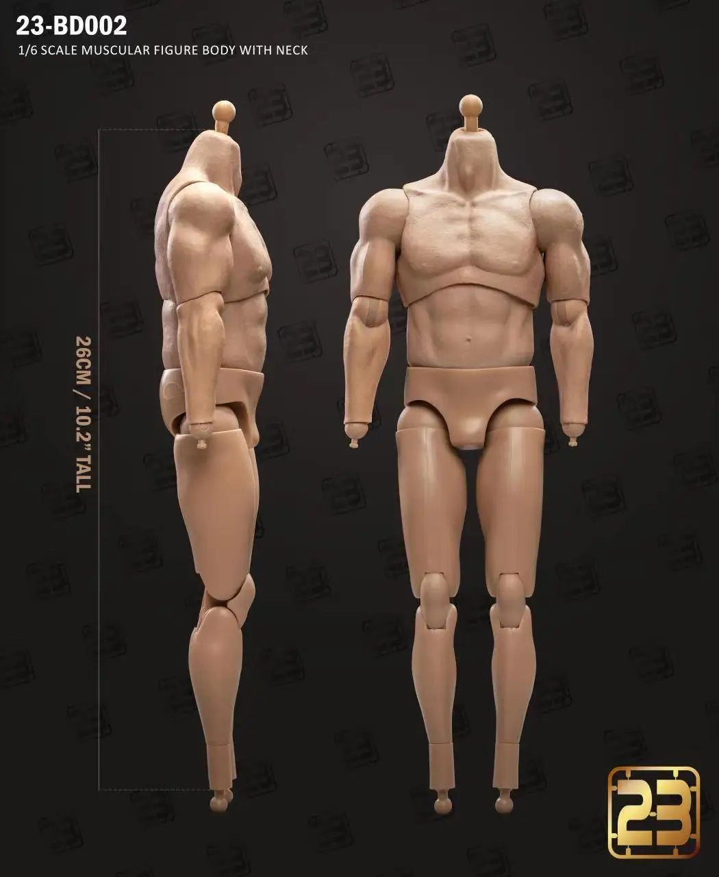 23TOYS 1/6 Muscle Joint Body Action Figure - Strong Soldier Toy