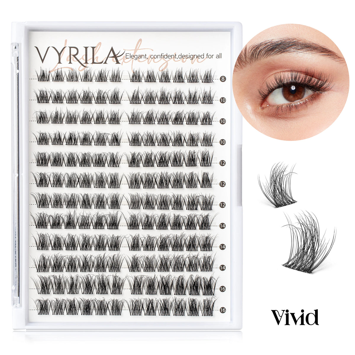 VYRILA C Curl 3D Wispy DIY Eyelash Extensions - Reusable & Natural Look