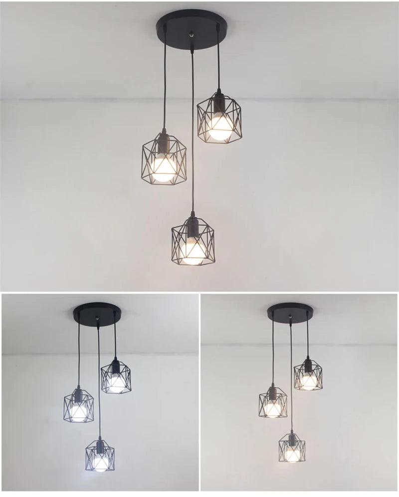 Modern Minimalist LED Pendant Light - Gold & Black Metal Fixture