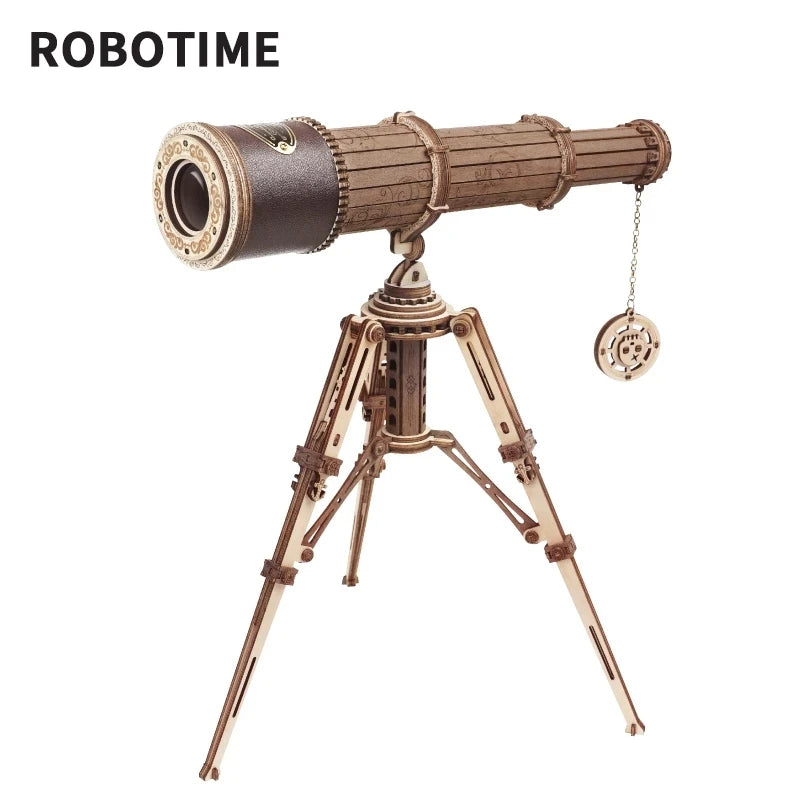 Robotime DIY Telescopic Monocular Telescope - 314pcs Wooden Model Kit