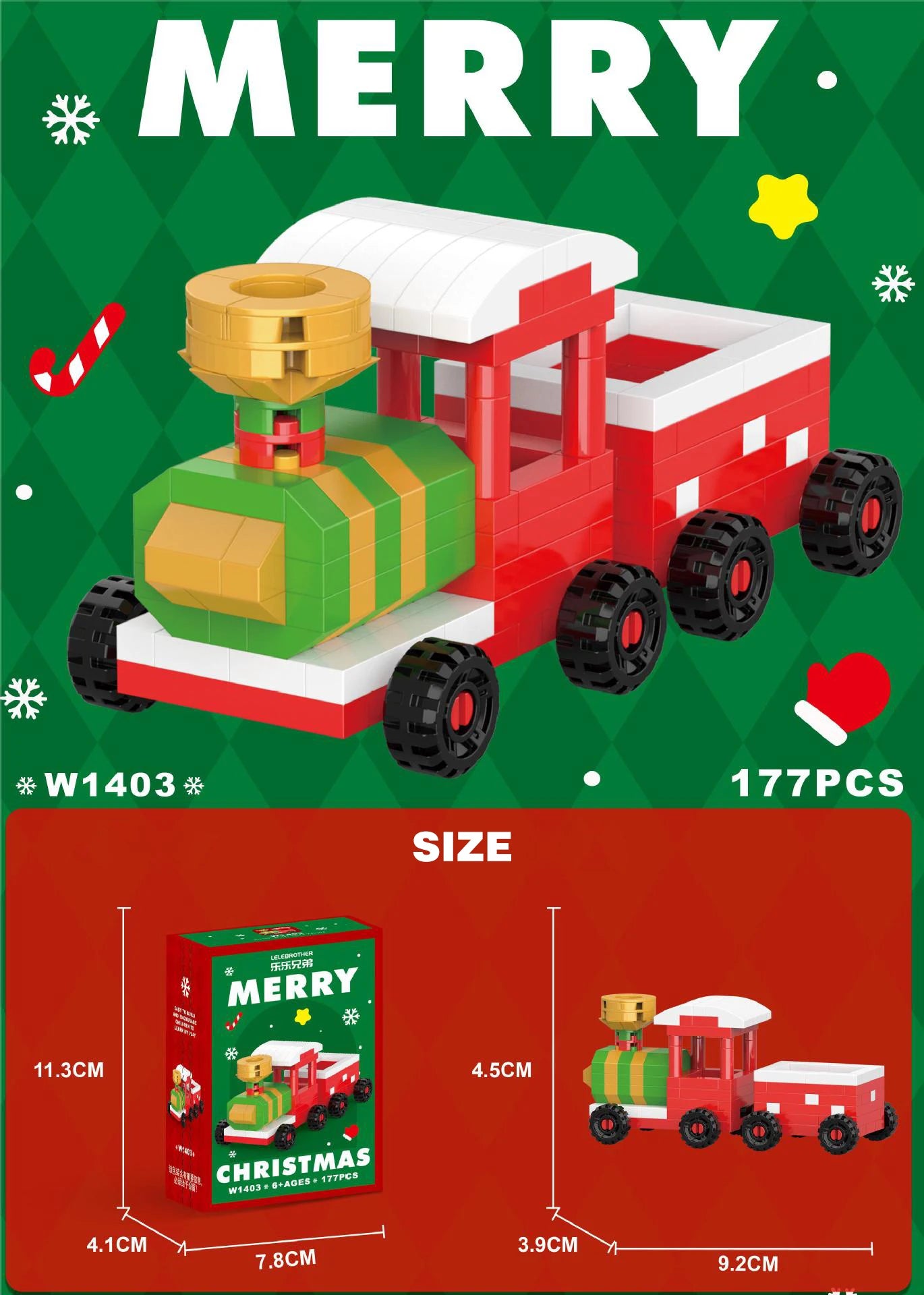 Festive Micro Building Block Set: Santa, Snowman & Christmas Tree