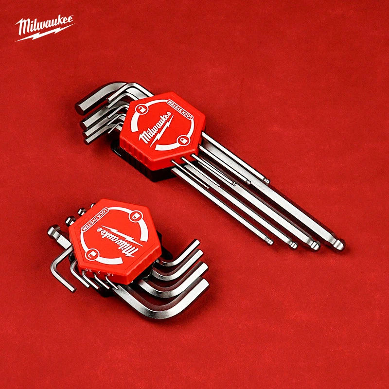 Milwaukee 9-Piece L-Shaped Hex Key Wrench Set - Compact & Versatile