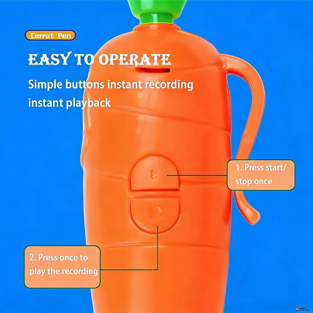 Creative Zootopia Carrot Voice Recorder Pen - Fun Kids Ballpoint Pen