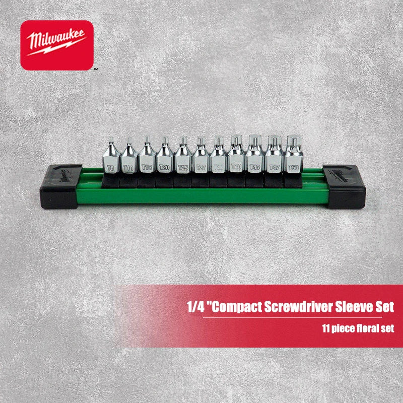 Milwaukee 11-Piece Compact 1/4" Screwdriver Socket Set - Mini Design