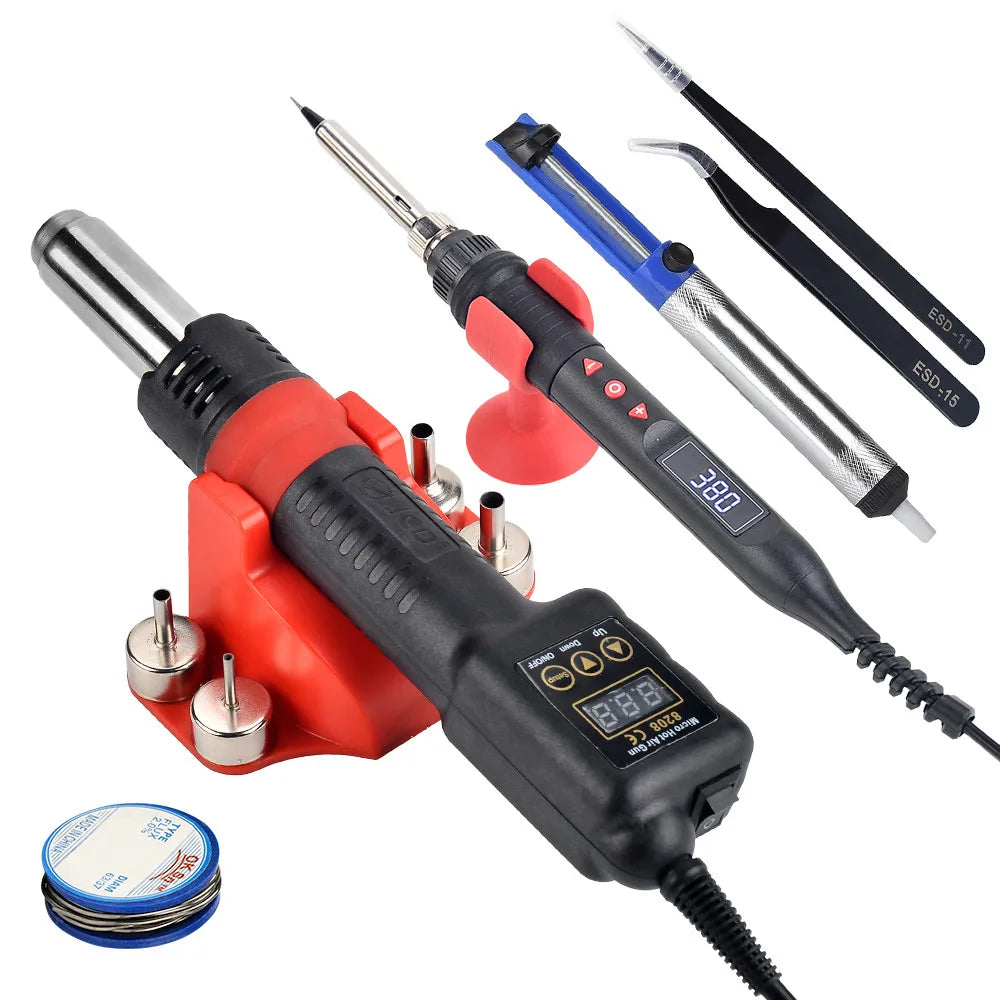JCD 8208 750W Micro Hot Air Gun with LCD Display - Versatile Soldering Tool
