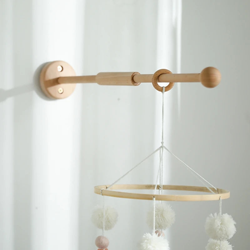 Infant Wooden Crib Rattle Toy - Mobile Hanging Bed Bell for Babies