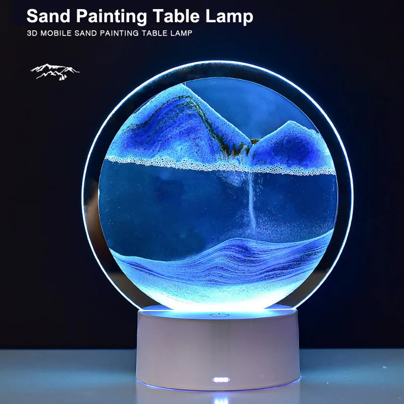 Colorful Quicksand Table Lamp - 3D LED Sand Painting Night Light