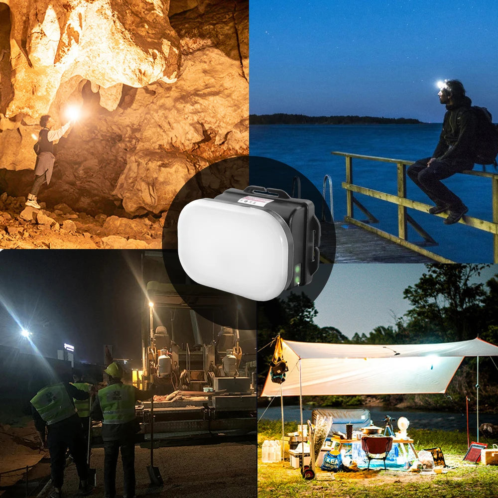 8800mAh Rechargeable LED Headlamp - Powerful Floodlight for Outdoor Adventures