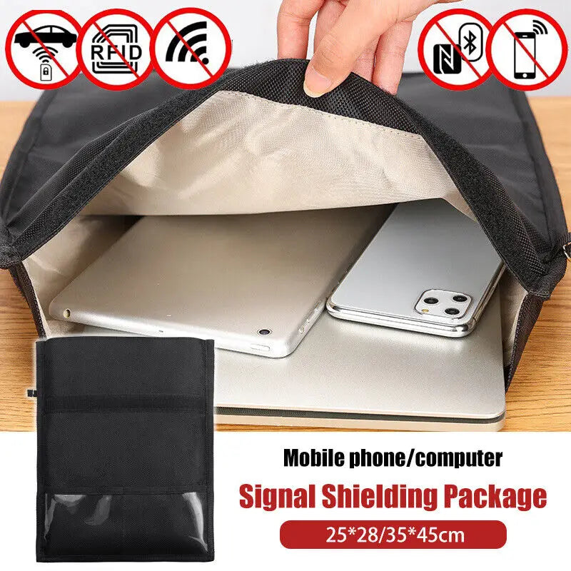RFID Blocking Pouch - Anti-Tracking Faraday Bag for Phones & IDs