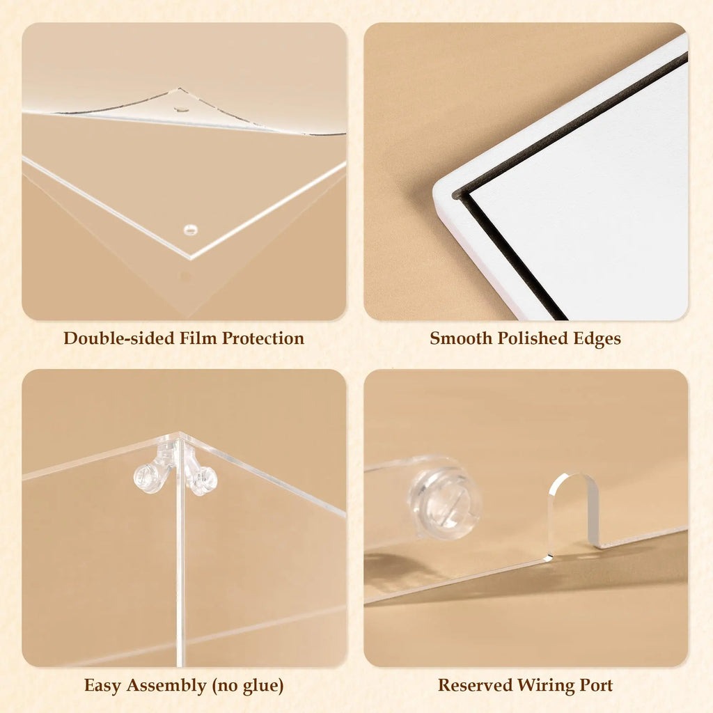Rolife Acrylic Display Case for Miniature Houses - Dust Cover & Wiring