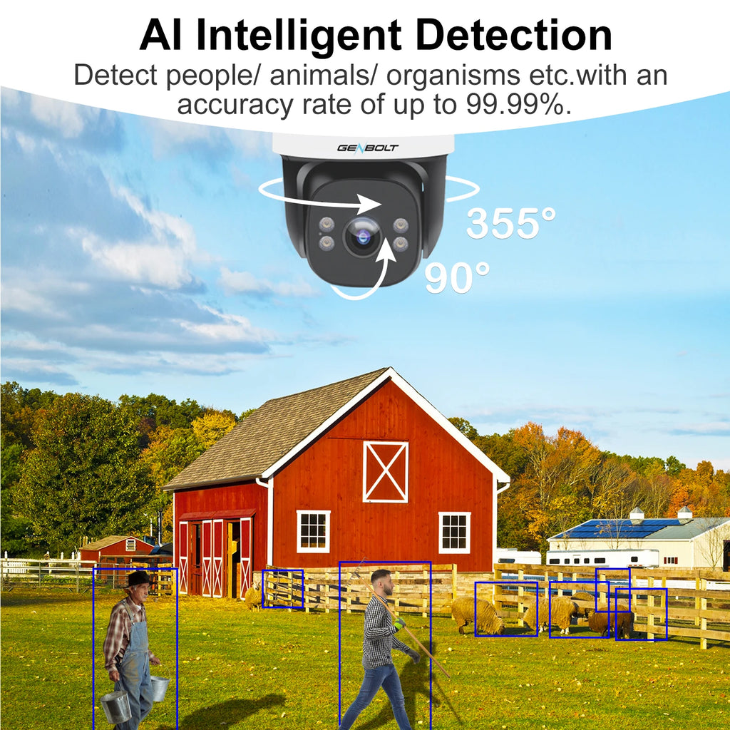 GENBOLT 4G LTE Solar Security Camera with 2K Color Night Vision