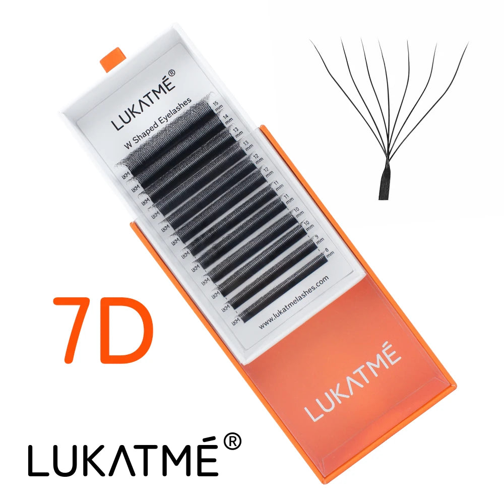 LUKATME 8PC Premade YY W Shape Curl Eyelash Extensions Mix Style