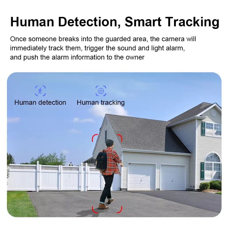 Vstarcam 6MP AI Dual Lens IP Dome Security Camera with Floodlight