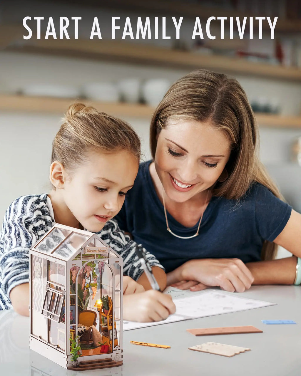 Robotime Garden House Book Nook DIY Kit - Perfect for Kids & Home Decor