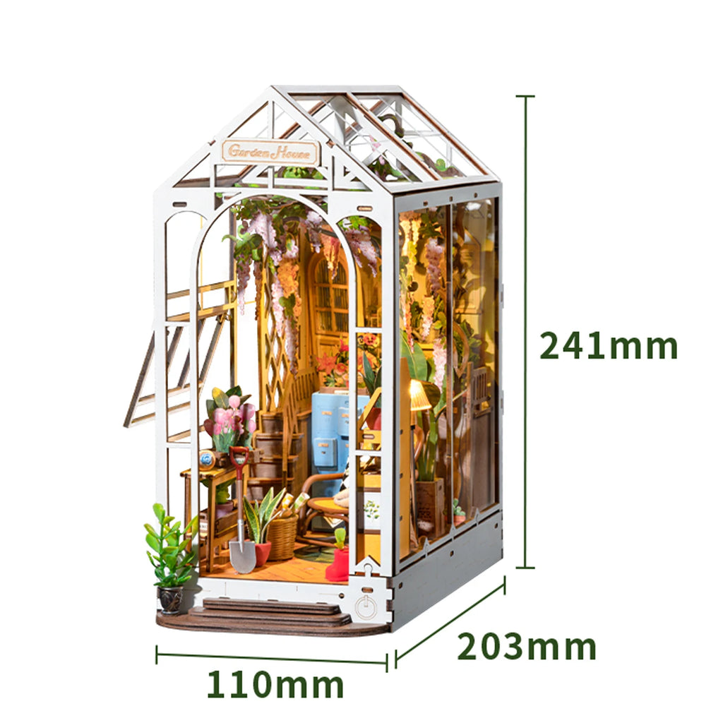 Rolife DIY Gardenhouse Book Nook Model Kit with LED Light - TGB06