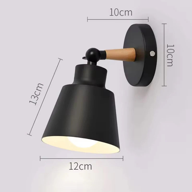 Modern Solid Wood LED Wall Lamp for Living Room & Bedroom Decor