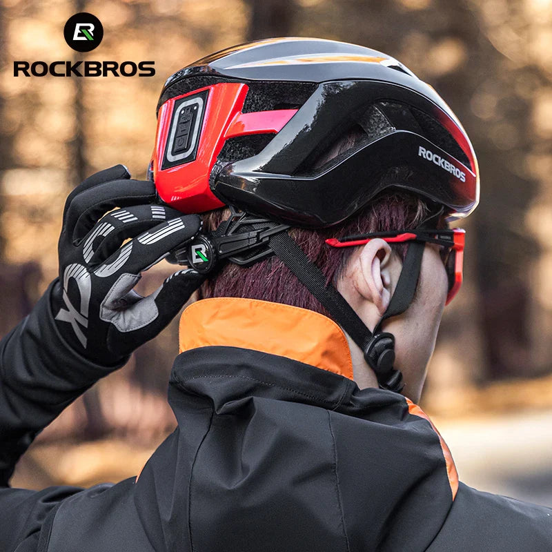 ROCKBROS LED Cycling Helmet - Adjustable & Safe for Night Rides