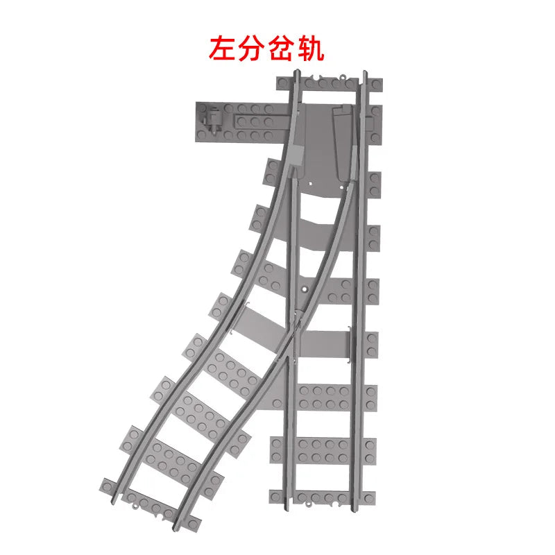 MOC City Train Tracks - Flexible Building Block Railway Set