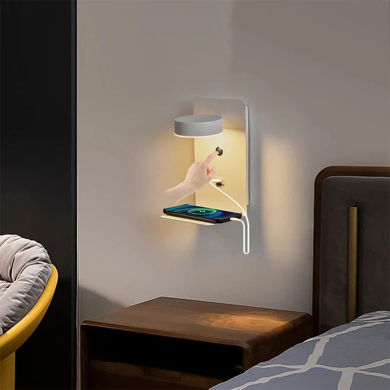 Modern LED Wall Lamp with USB Charging - Stylish Indoor Sconce