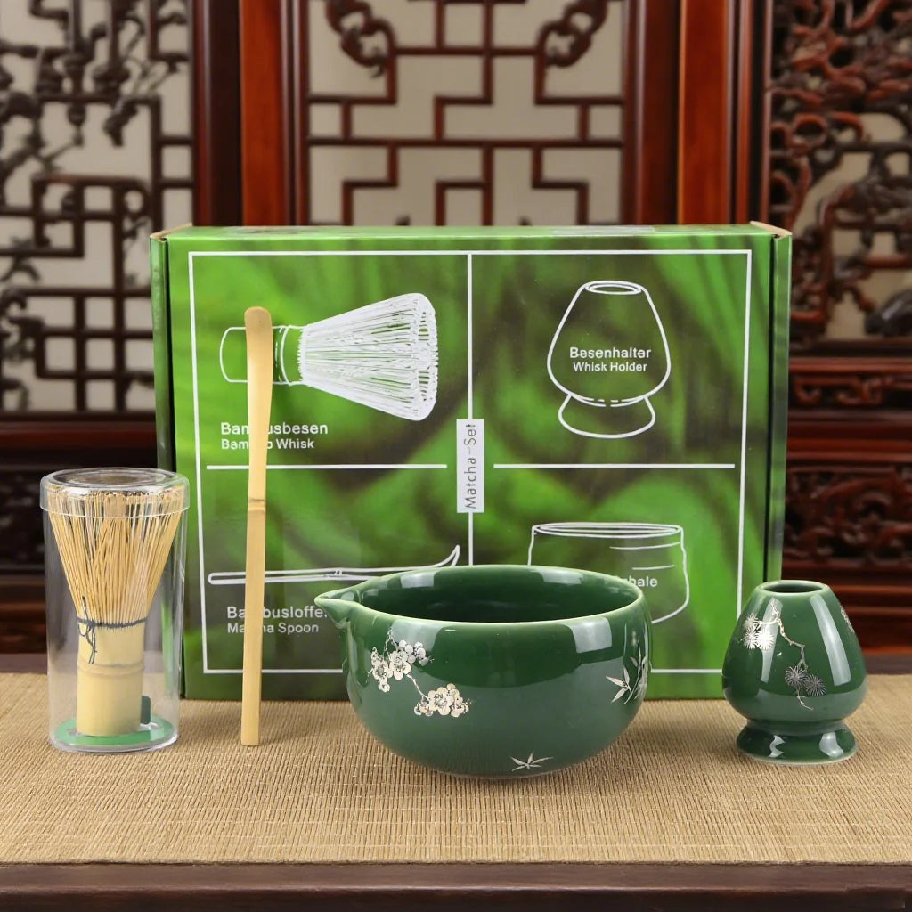 Premium Matcha Whisk Set – Bamboo Whisk, Bowl, Strainer & Scoop