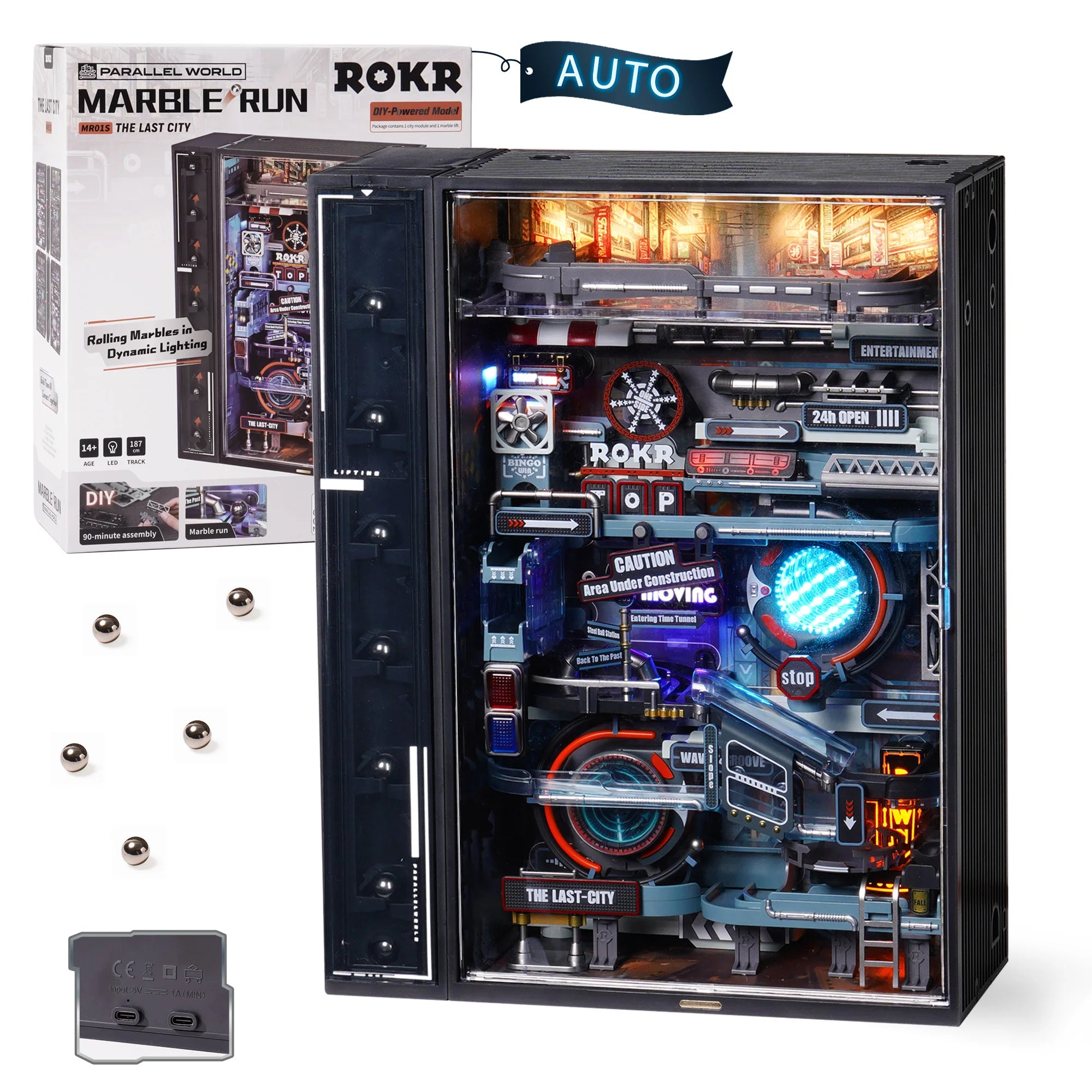 Robotime Rokr Cyberpunk Marble Run - 3D Puzzle Gaming Model