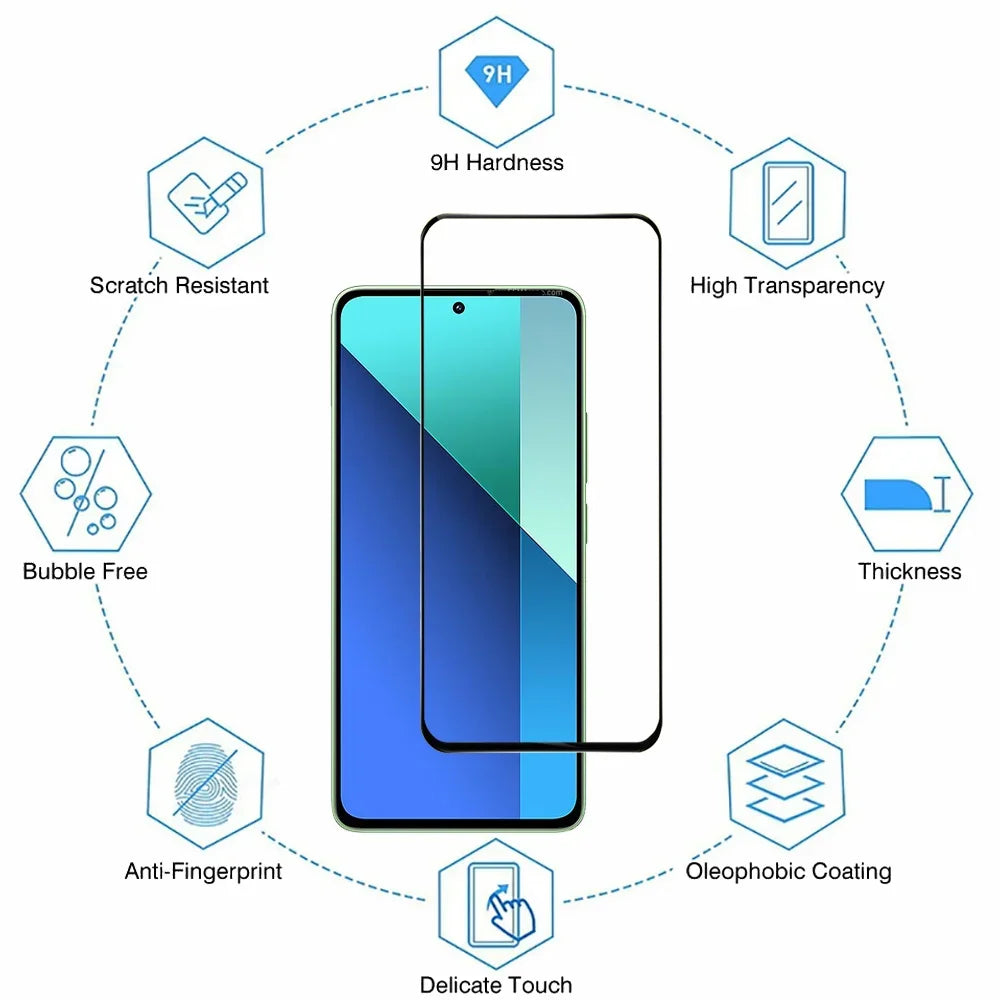 Premium Tempered Glass Screen Protector for Redmi Note 14 & 13 Pro