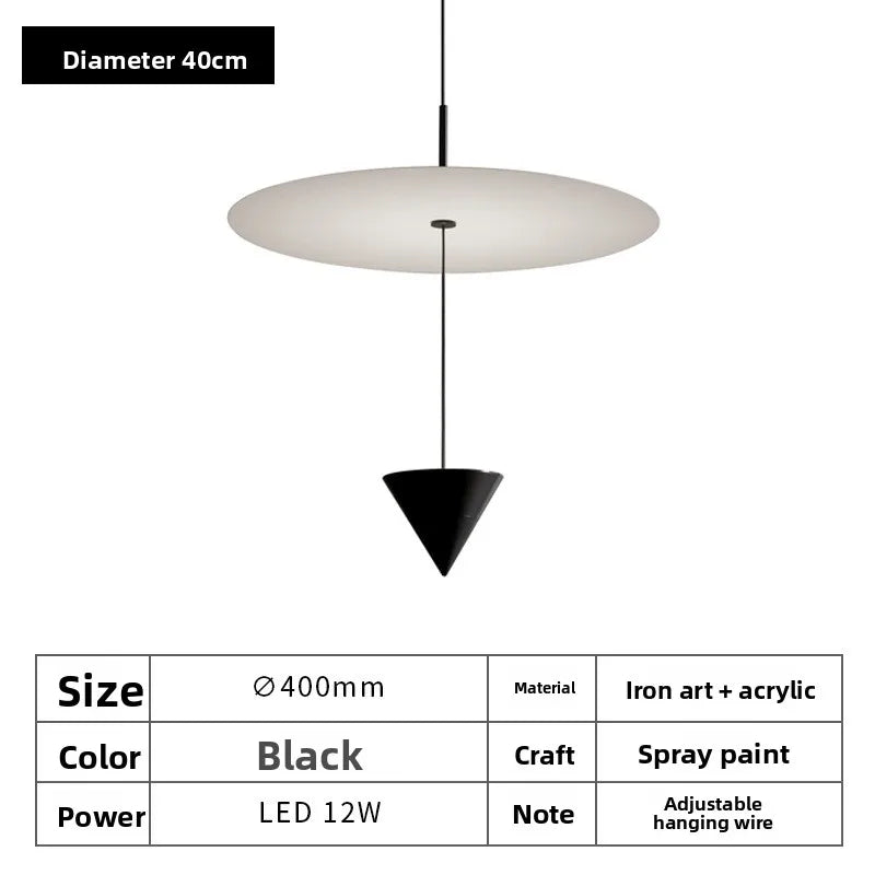 Modern Adjustable Black LED Pendant Light for Living and Dining Spaces