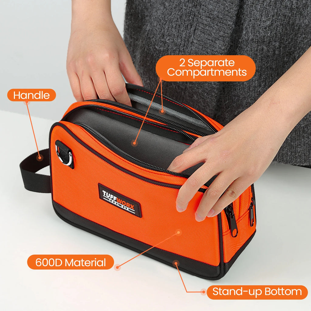 Compact Double-Zip Tool Storage Pouch - Durable, Multifunctional Design