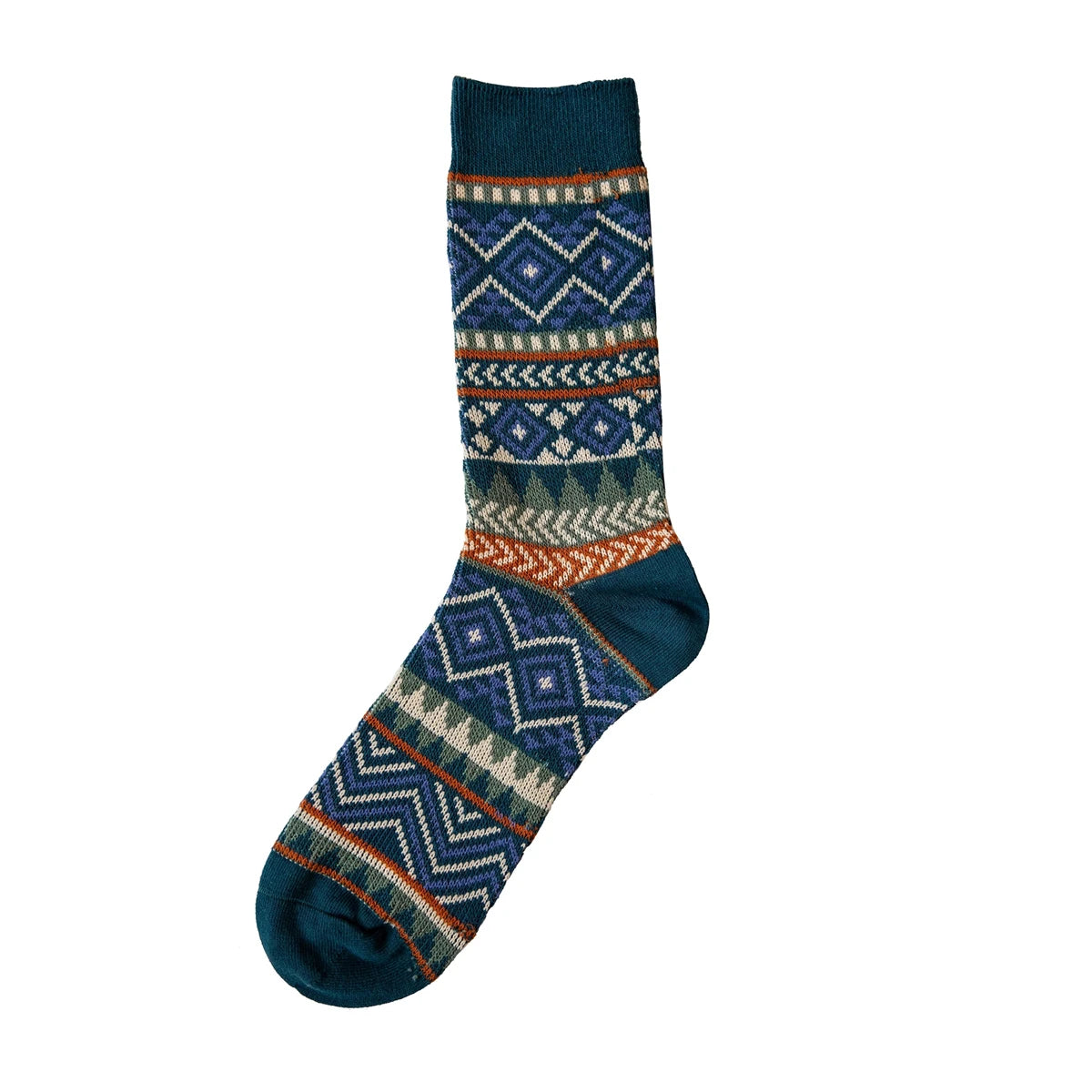 5 Pairs Vintage Fair Isle Crew Socks for Boots - Stylish Comfort