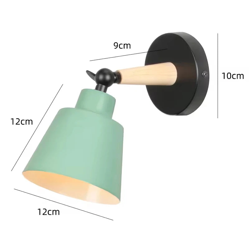 Modern Solid Wood LED Wall Lamp for Living Room & Bedroom Decor