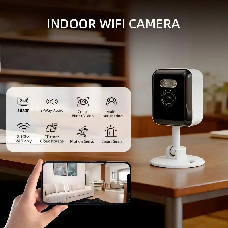 1080P WiFi Indoor Security Camera with Night Vision & Two-Way Talk