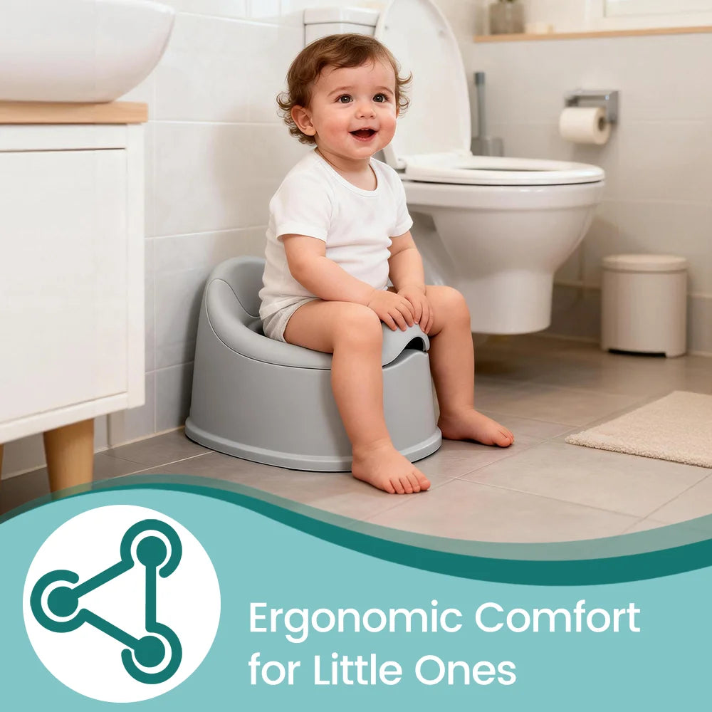 Comfortable Ergonomic Baby Potty Chair - Anti-Slip, Easy Clean, Pink/Grey