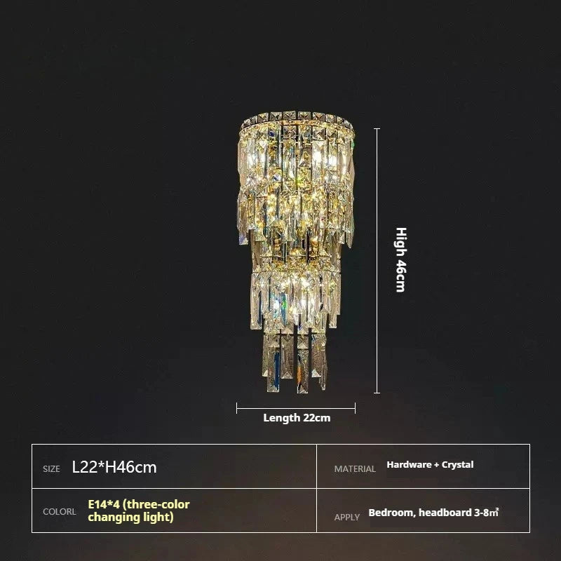 Elegant Modern Crystal Wall Lamp for Living Room & Staircase Decor