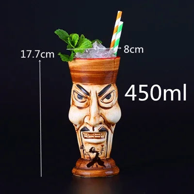Colorful 450ml Hawaii Tiki Mug - Perfect for Cocktails & Beverages