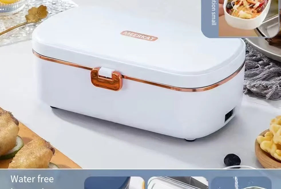 Portable Electric Food Warmer Lunch Box - 900ml Stainless Steel