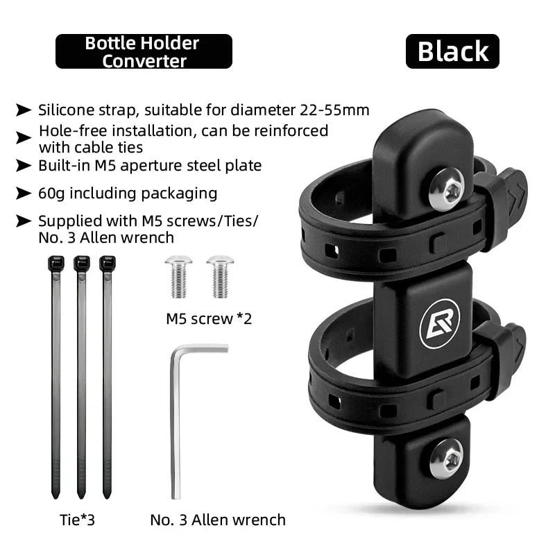 ROCKBROS Universal Bicycle Bottle Cage Adapter - Easy Silicone Mount